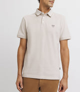 Polo piqué avec broderie beige - IZAC