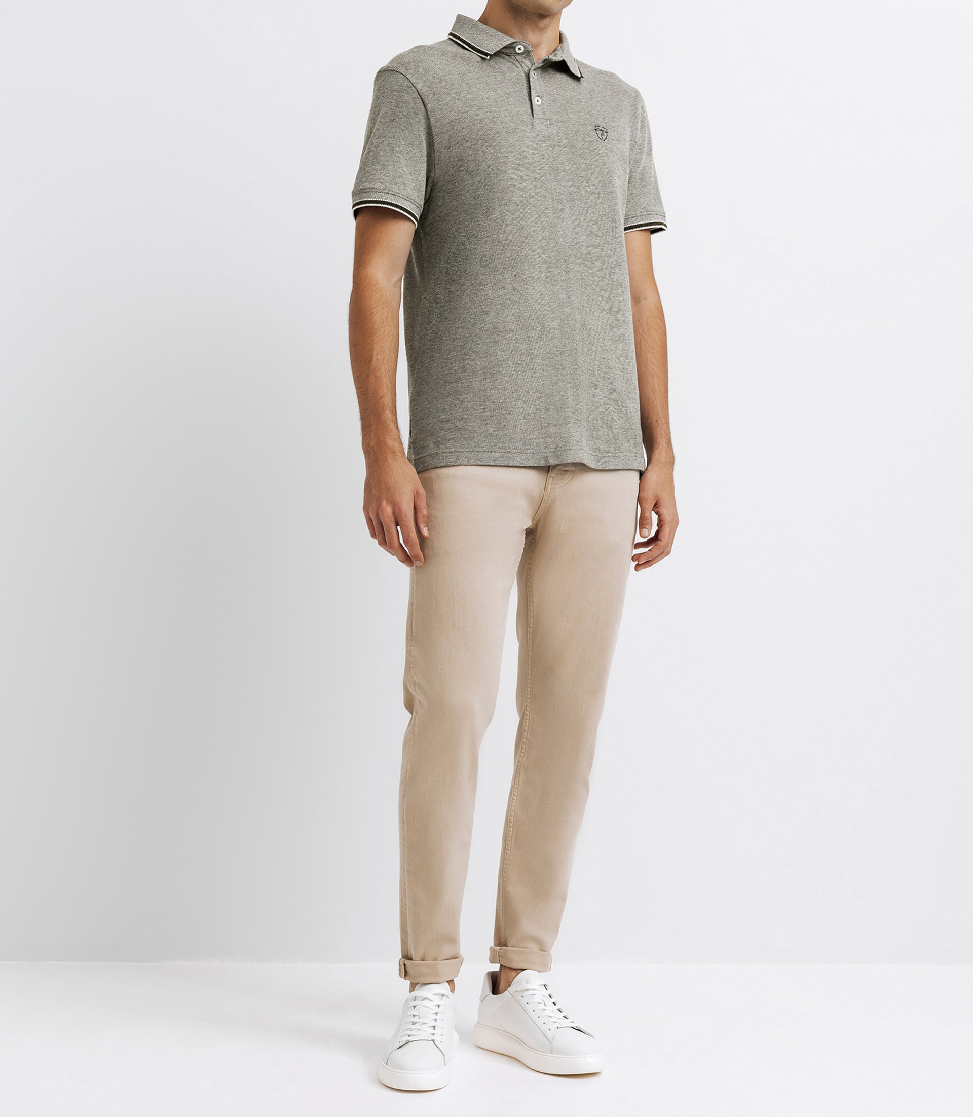 Polo piqué avec broderie kaki - IZAC