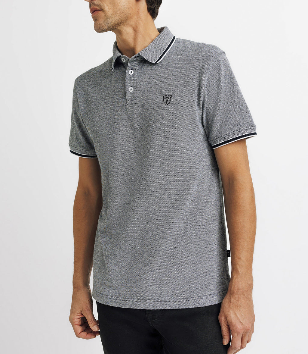 Polo piqué avec broderie marine - IZAC
