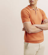 Polo col ouvert orange foncé - IZAC