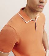 Polo col ouvert orange foncé - IZAC