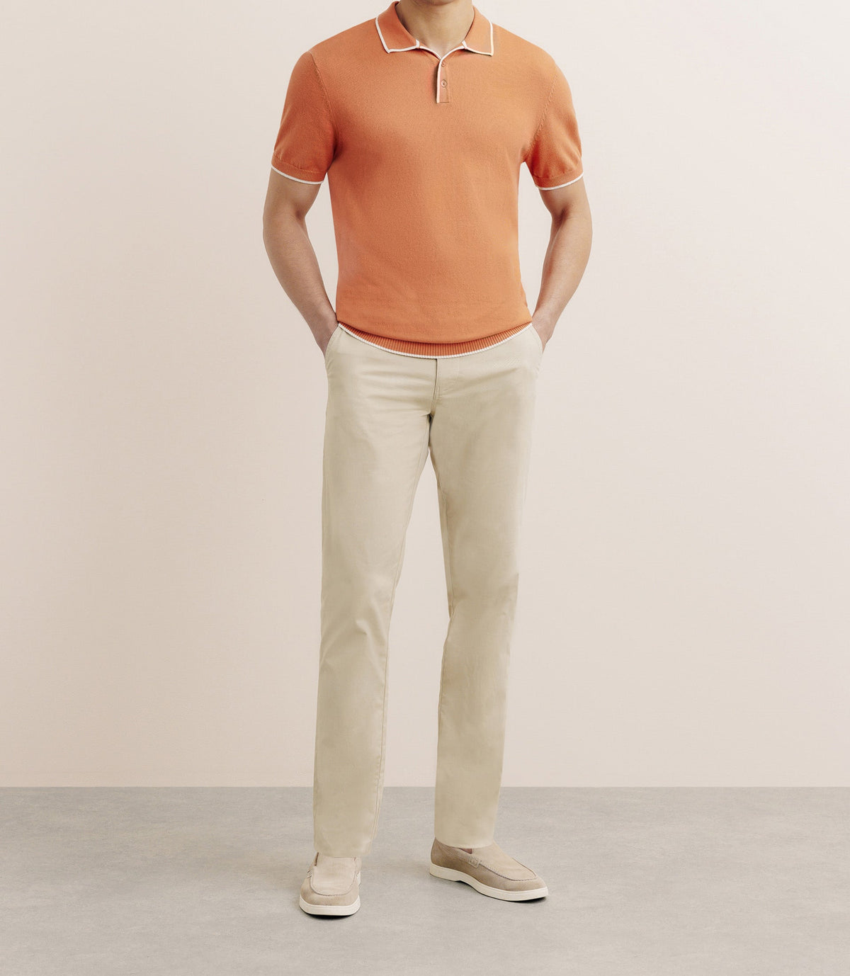 Polo col ouvert orange foncé - IZAC
