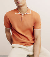 Polo col ouvert orange foncé - IZAC