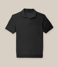Polo col ouvert en maille ajouré noir - IZAC