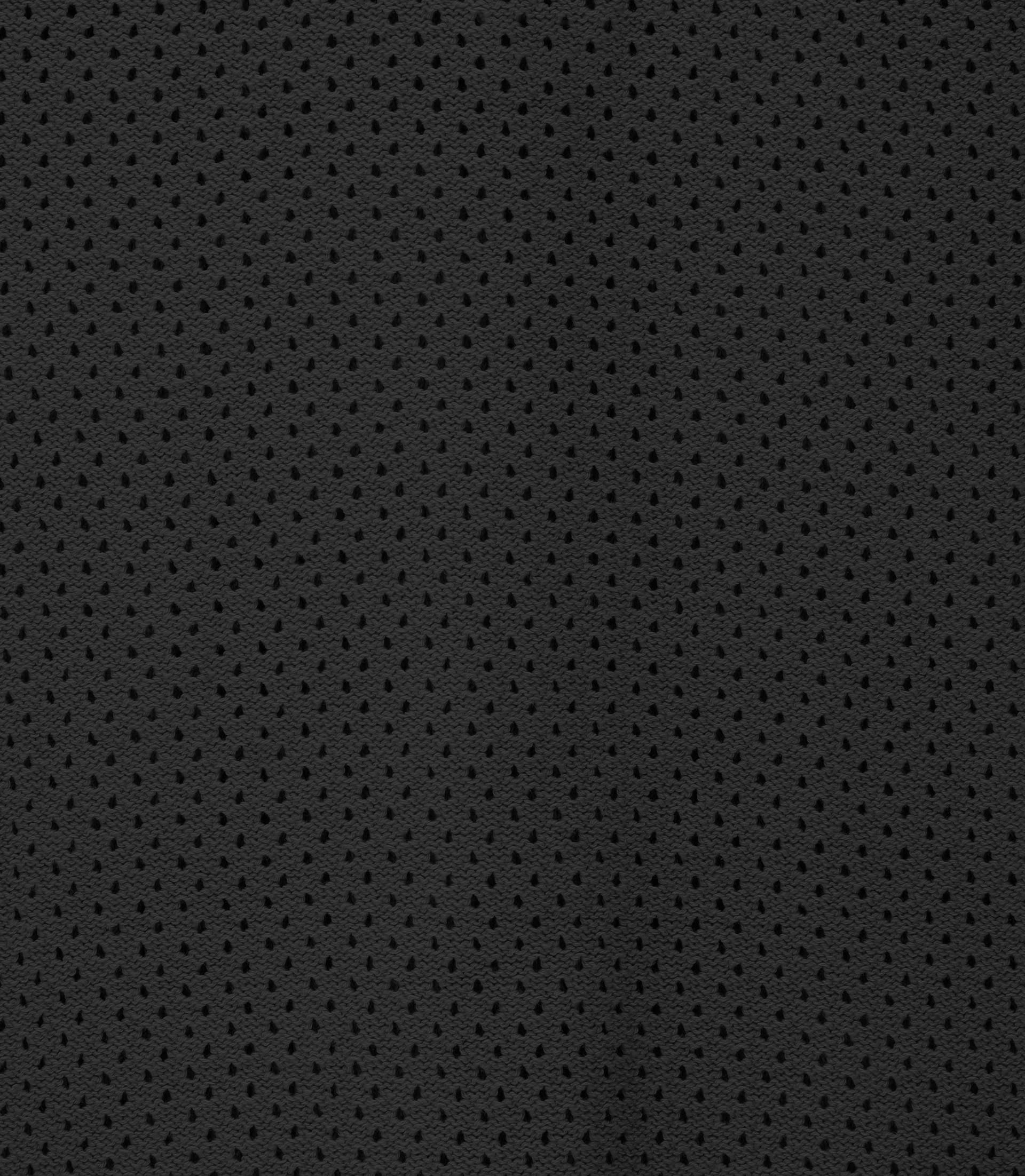 Polo col ouvert en maille ajouré noir - IZAC