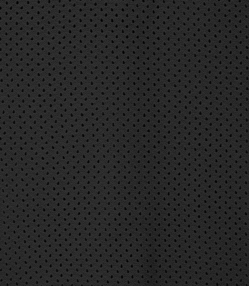 Polo col ouvert en maille ajouré noir - IZAC