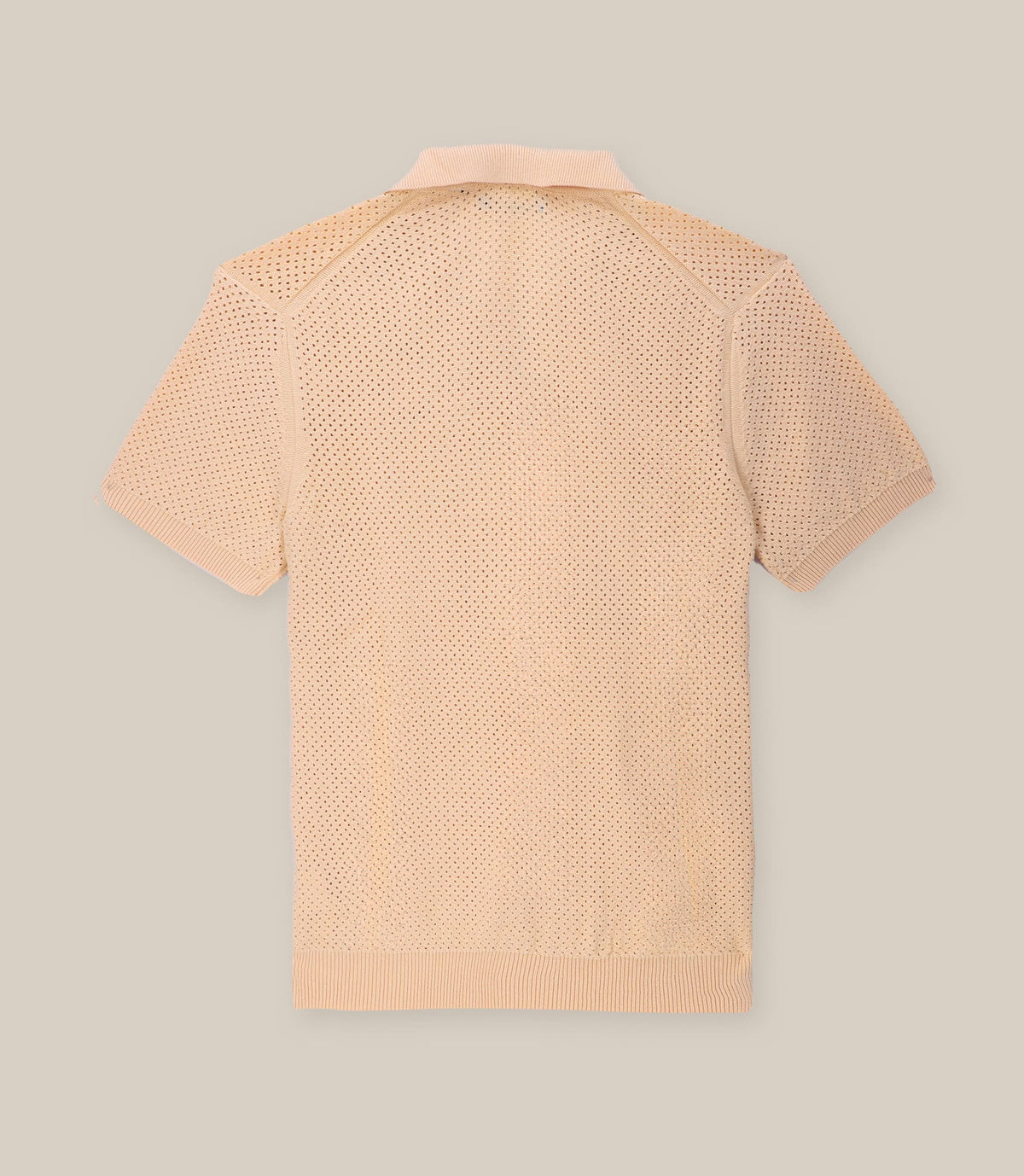 Polo col ouvert en maille ajouré peche - IZAC