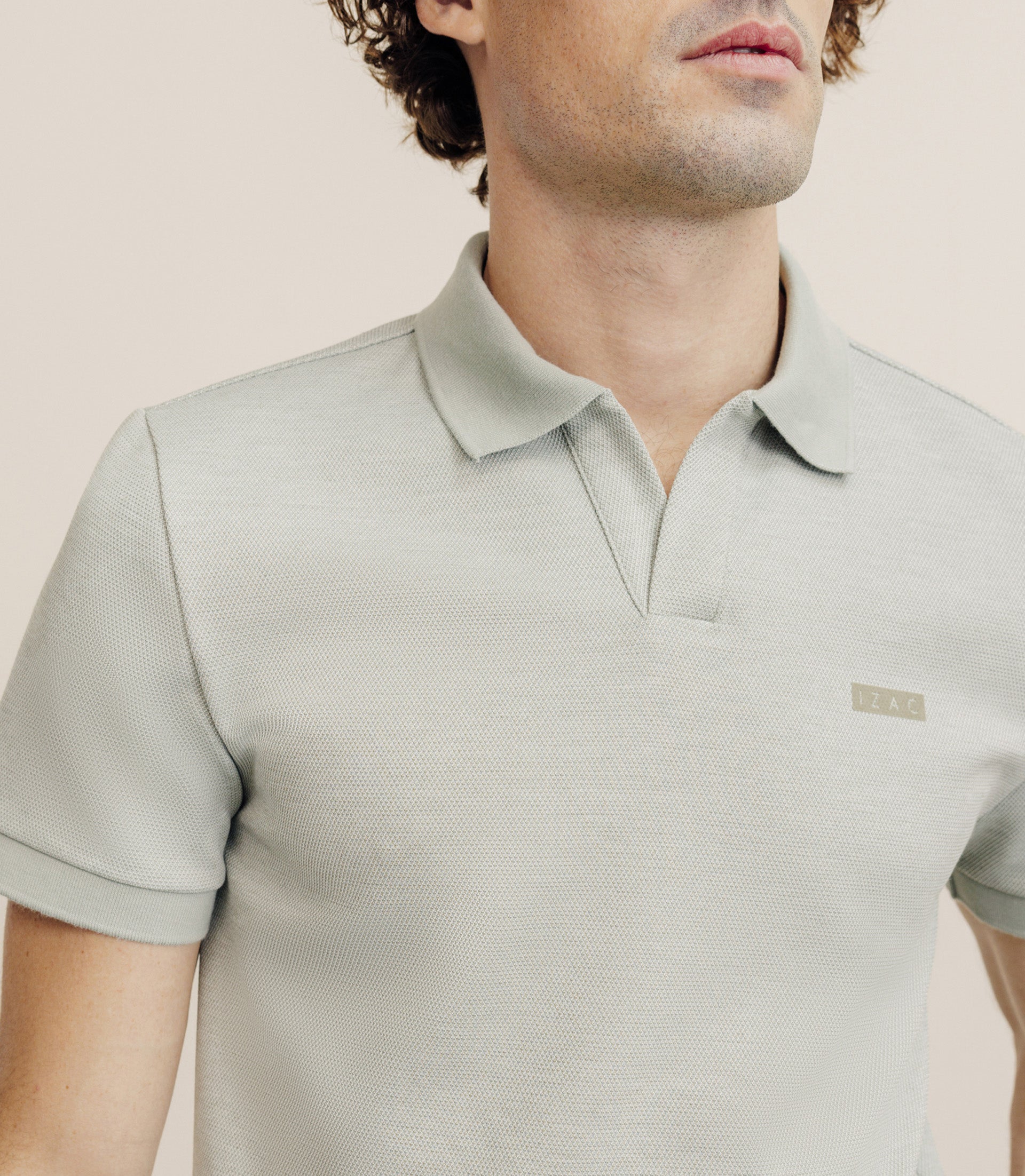 Polo col ouvert kaki - IZAC