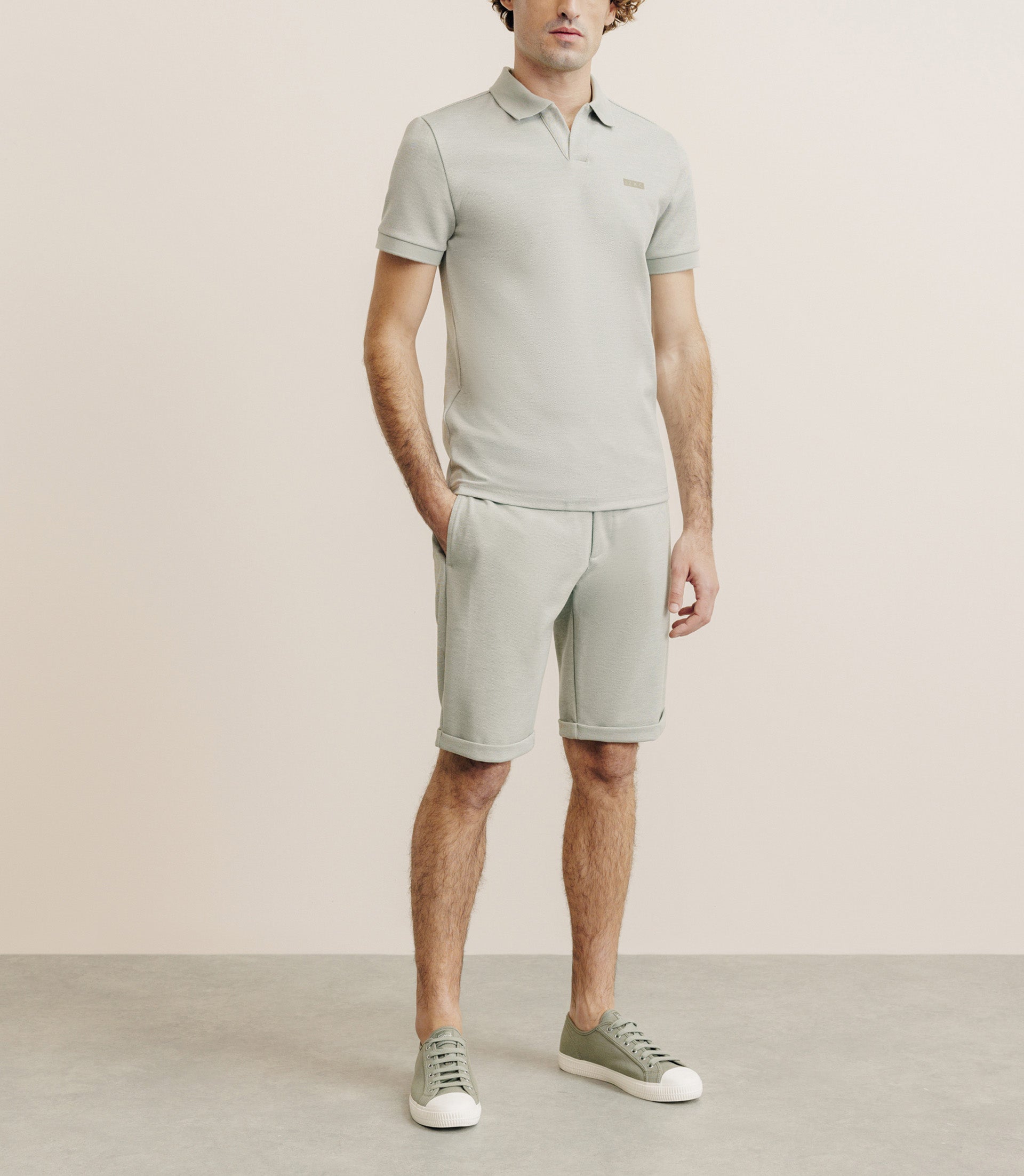 Polo col ouvert kaki - IZAC