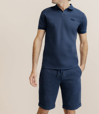 Polo col ouvert marine - IZAC