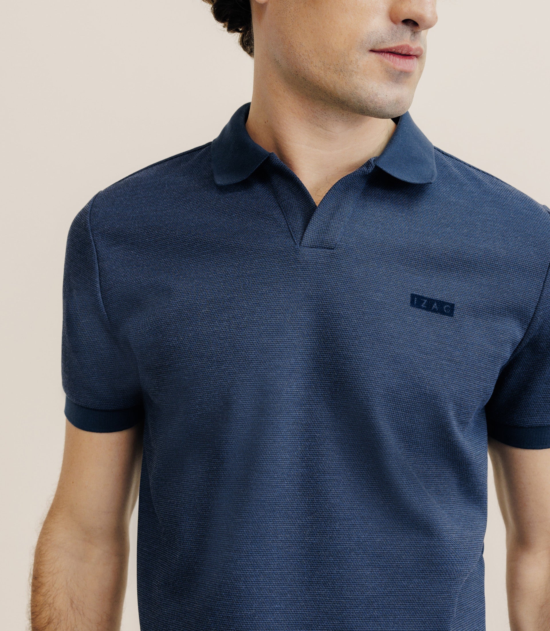 Polo col ouvert marine - IZAC