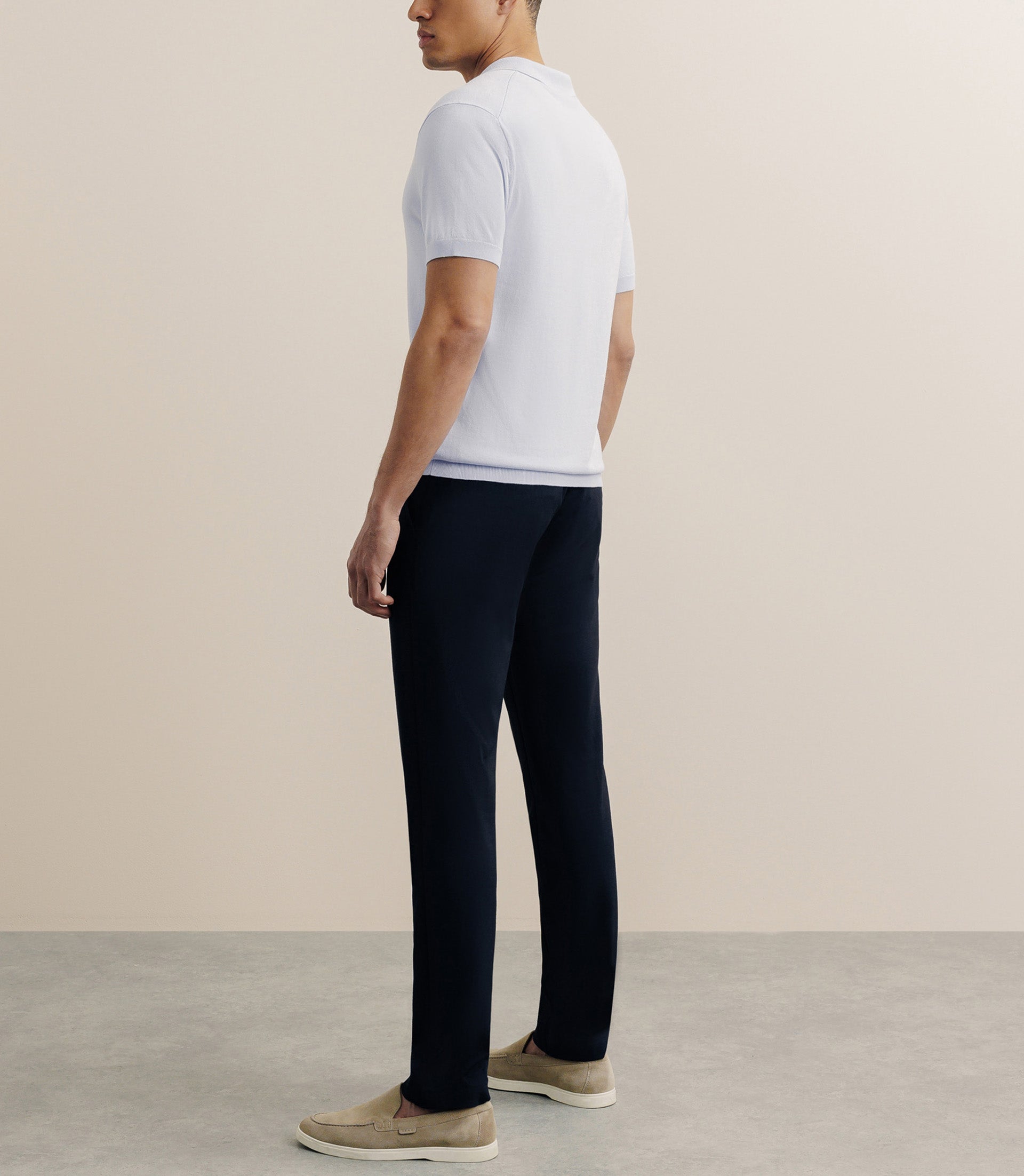 Polo col ouvert en maille bleu ciel - IZAC