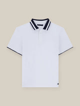Polo col boutonné blanc
