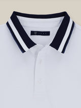 Polo col boutonné blanc