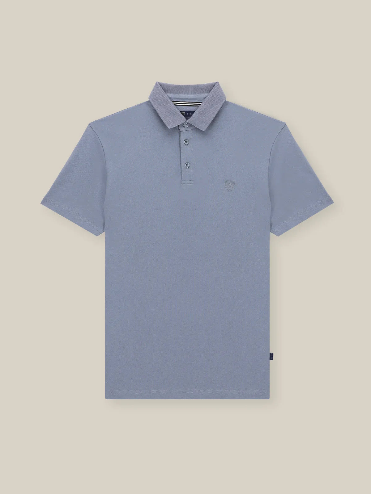 Polo boutonné piqué bleu gris - IZAC