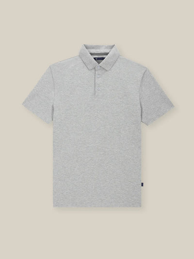 Polo boutonné piqué gris chine - IZAC