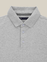 Polo boutonné piqué gris chine - IZAC