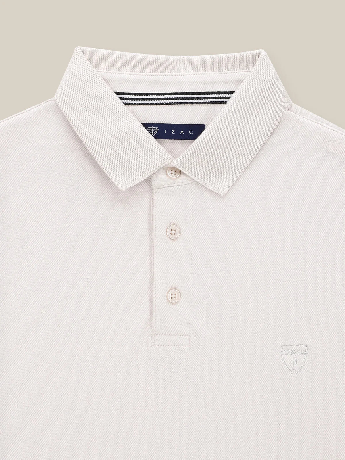 Polo boutonné piqué mastic - IZAC