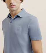Polo piqué bleu gris - IZAC