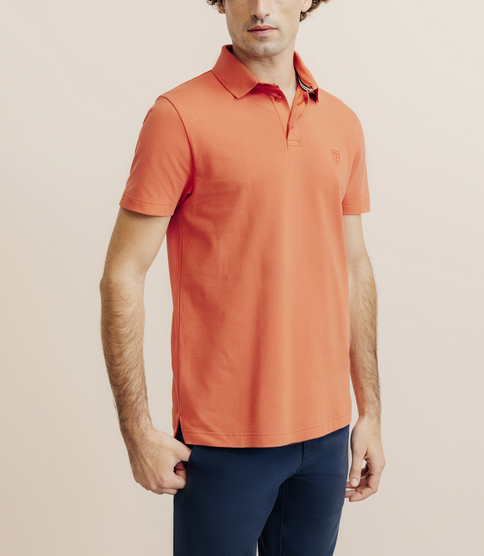 Polo piqué orange foncé - IZAC