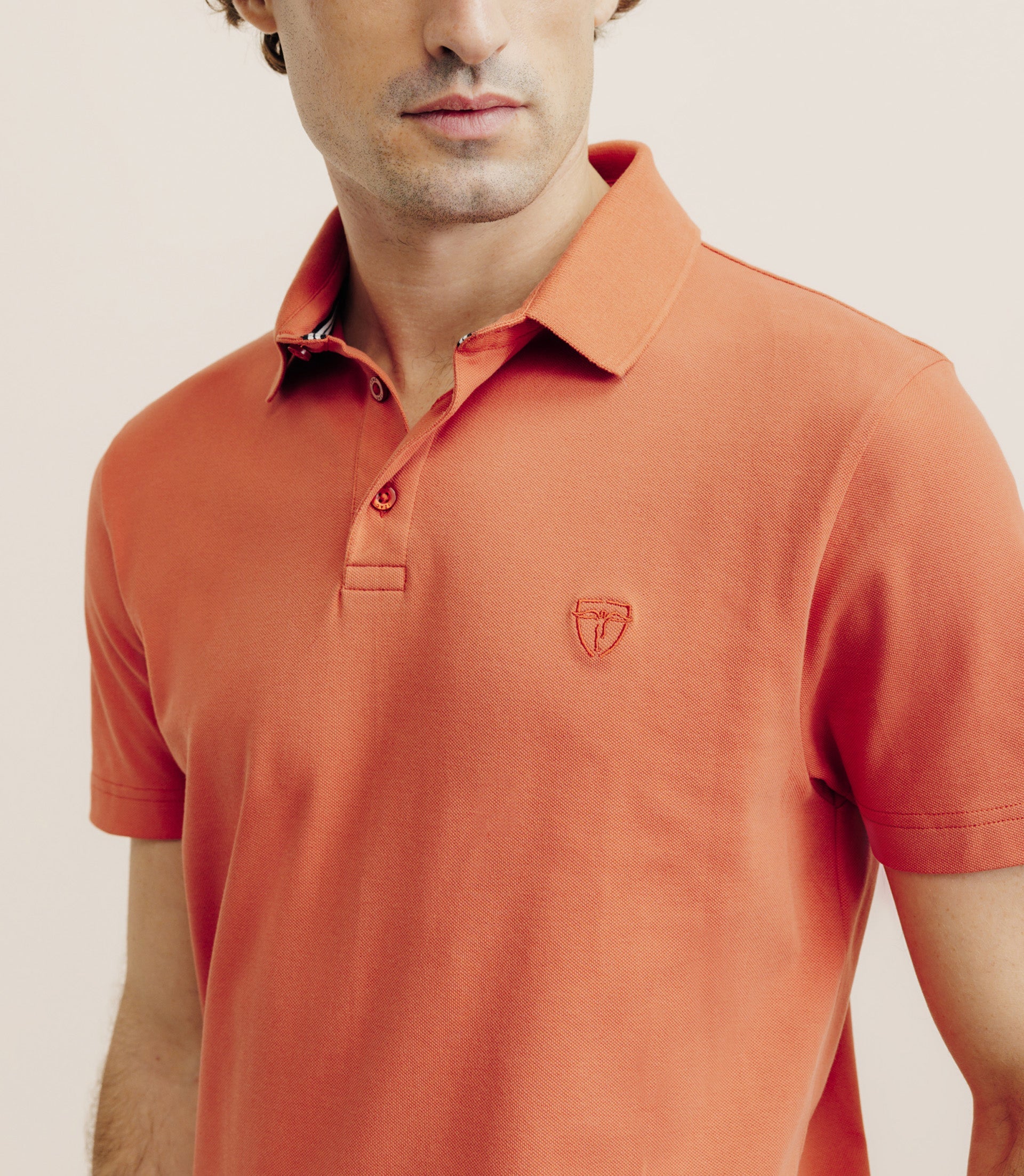 Polo piqué orange foncé - IZAC