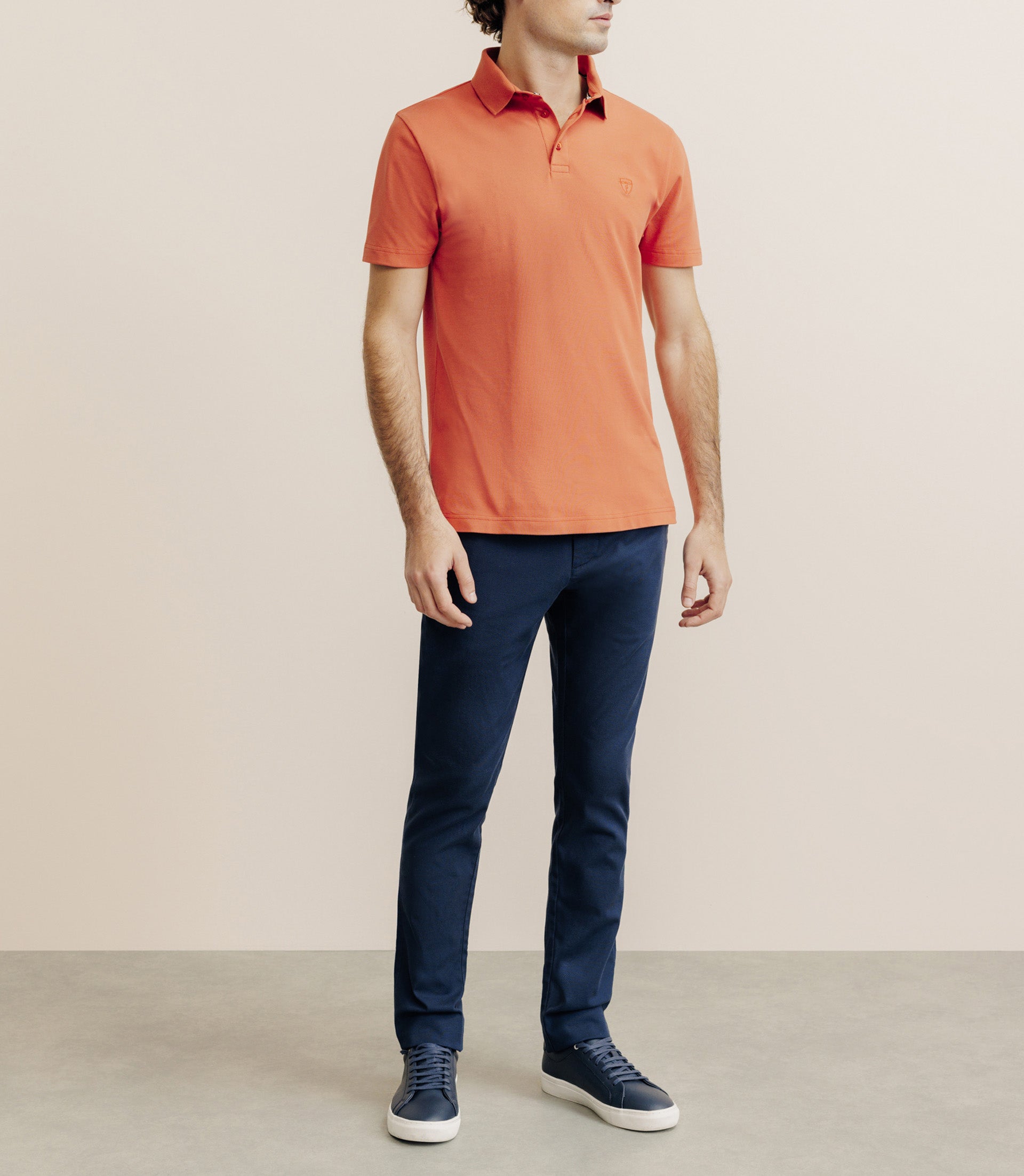 Polo piqué orange foncé - IZAC