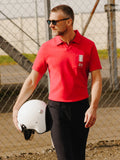 Polo col ouvert rouge 24h Le Mans - IZAC