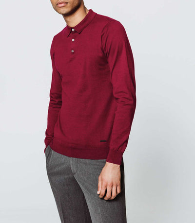 Polo uni bordeaux - IZAC