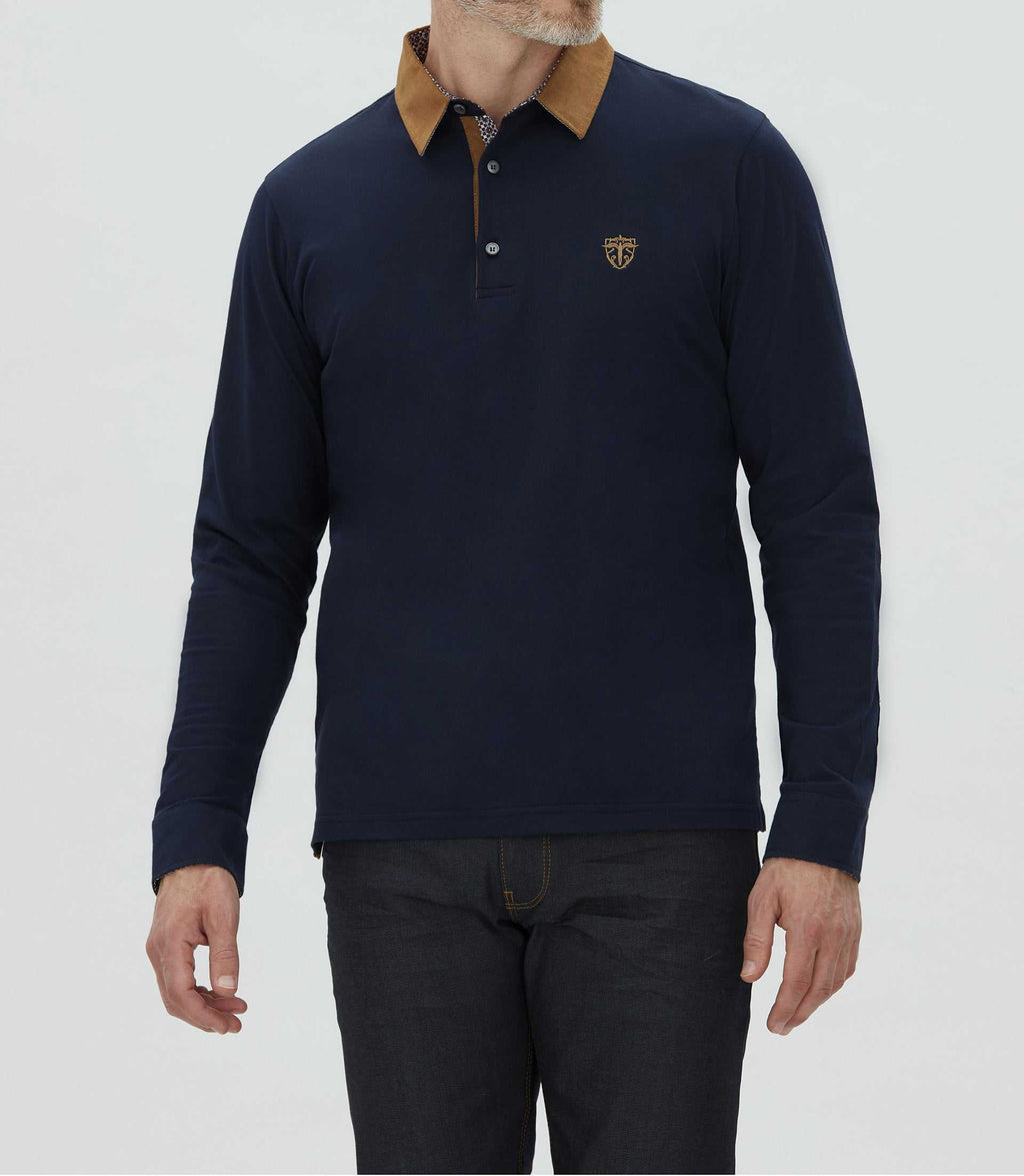Polo jersey chemise marine "Carl" - IZAC