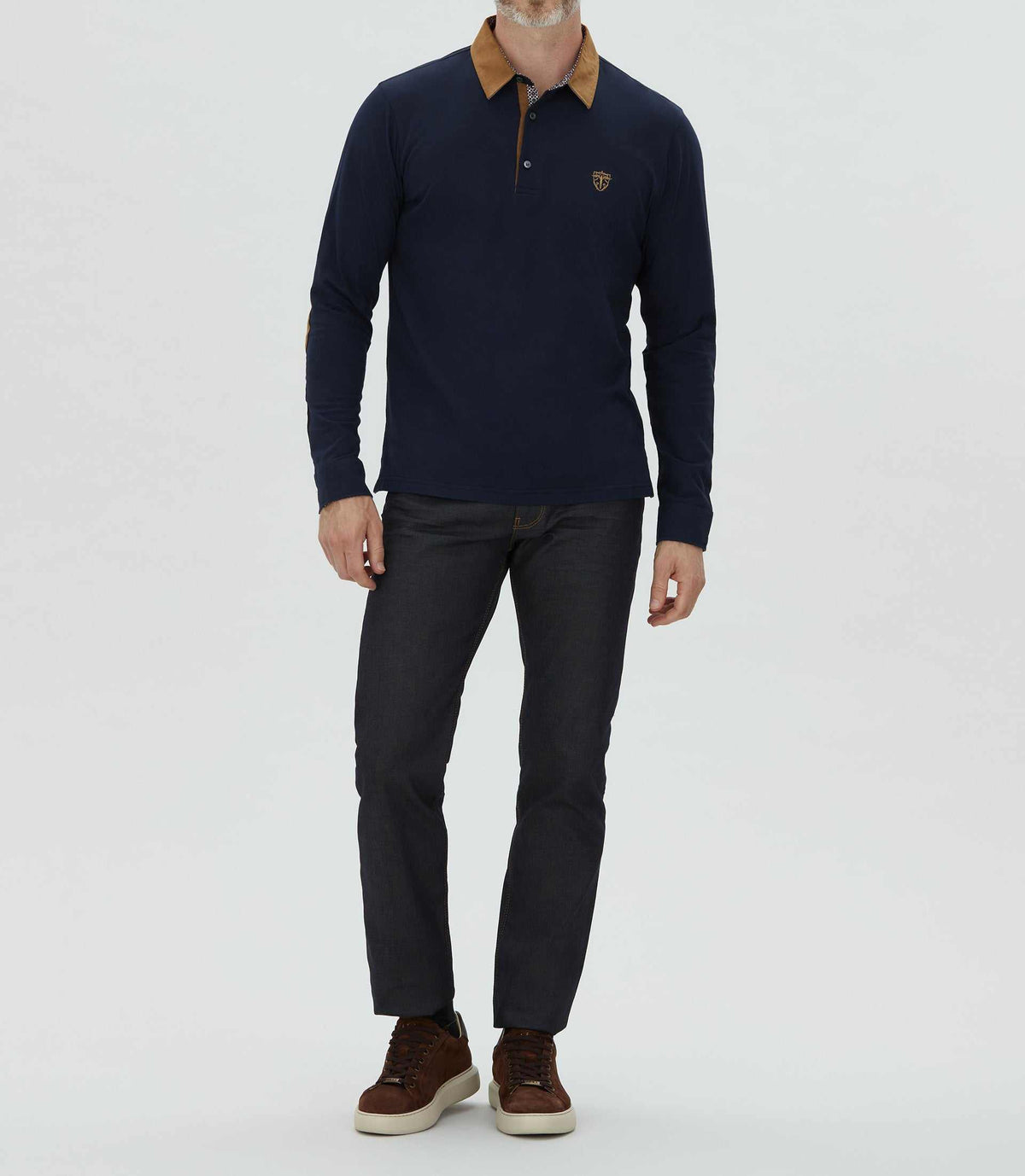 Polo jersey chemise marine "Carl" - IZAC