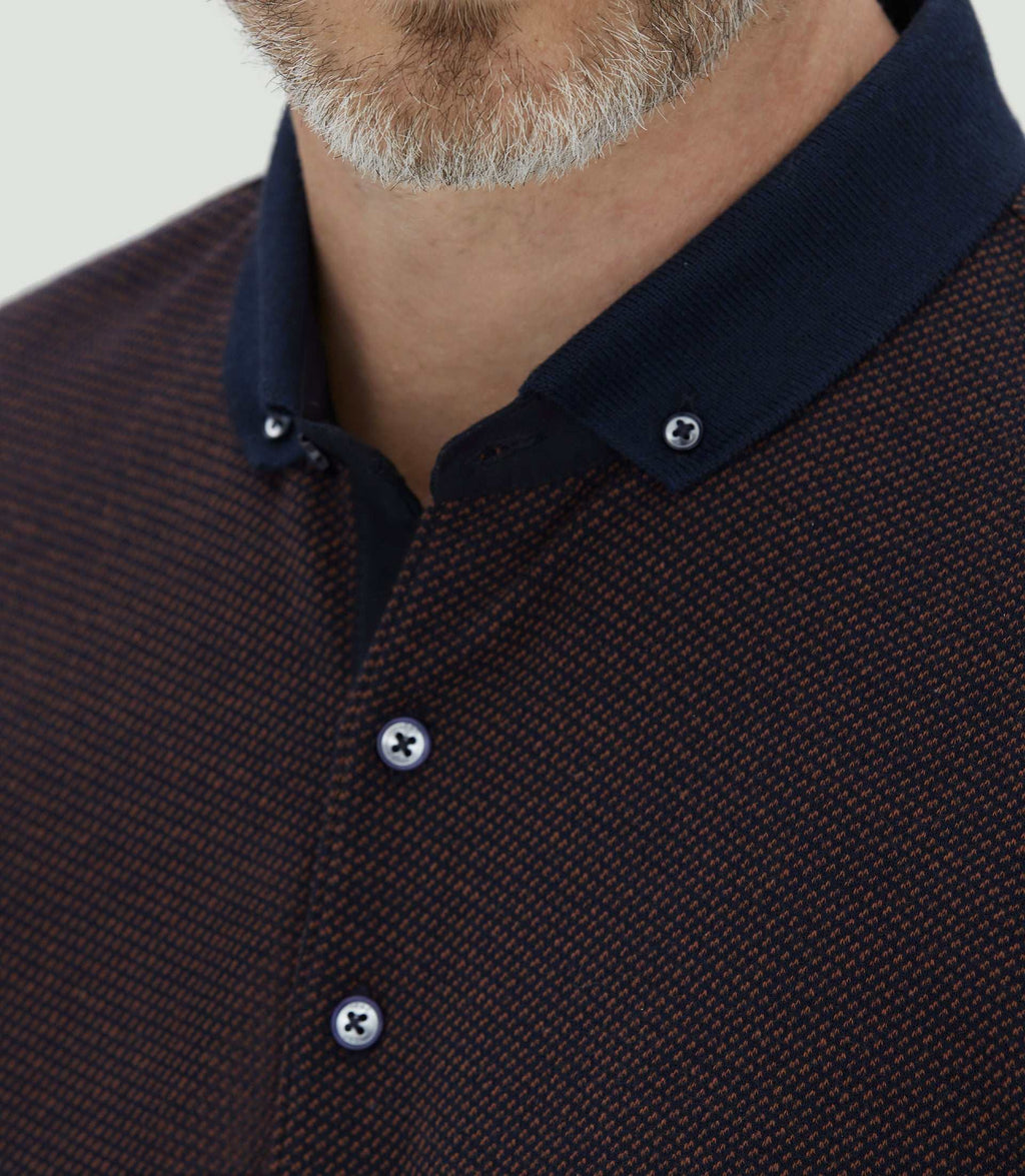 Polo manches longues marine "Clovis" - IZAC
