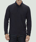 Polo jacquard manches longues marine "Cris" - IZAC