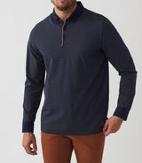 Polo manches longues marine "Daniel" - IZAC