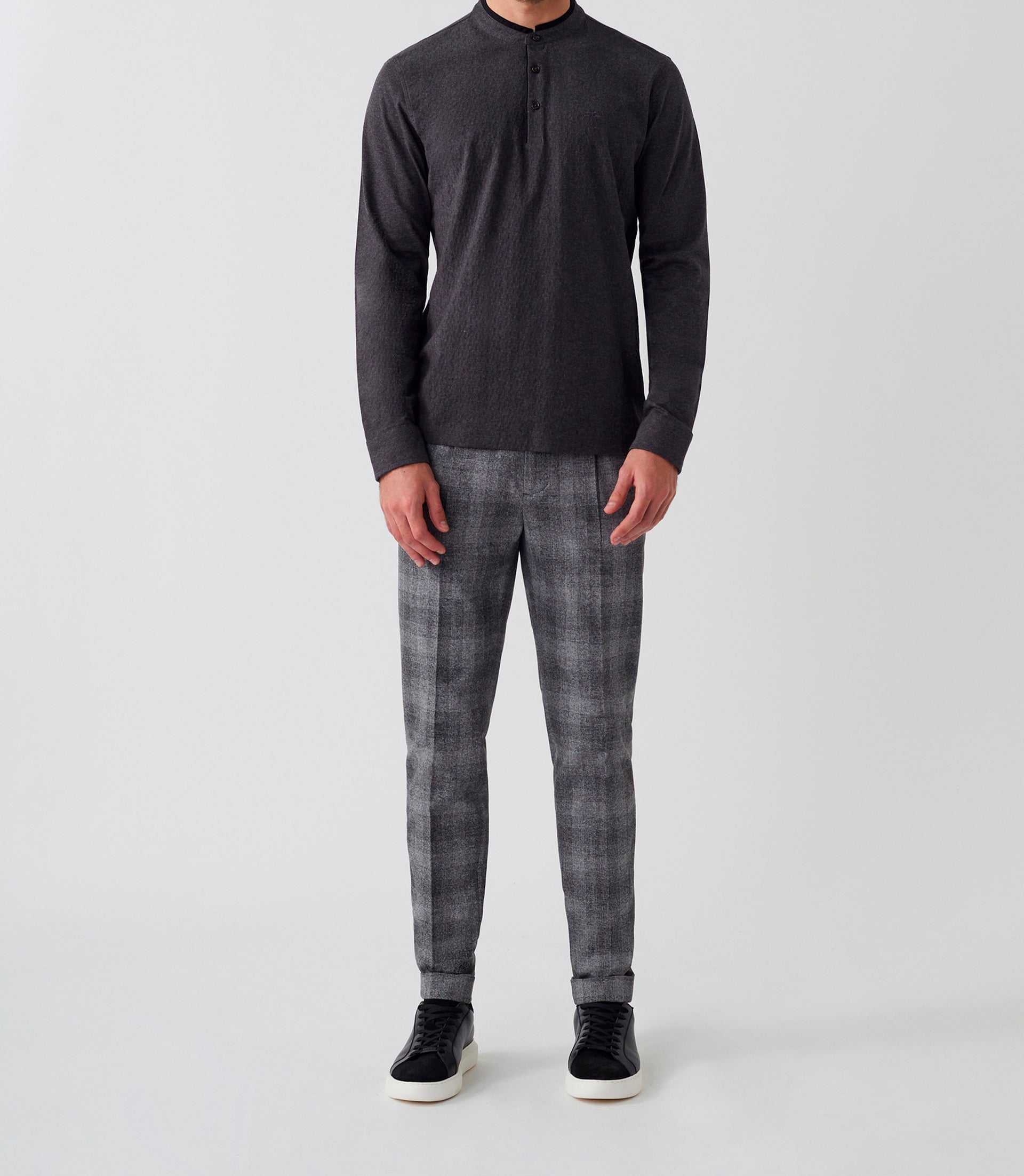 Polo manches longues anthracite "Darko" - IZAC