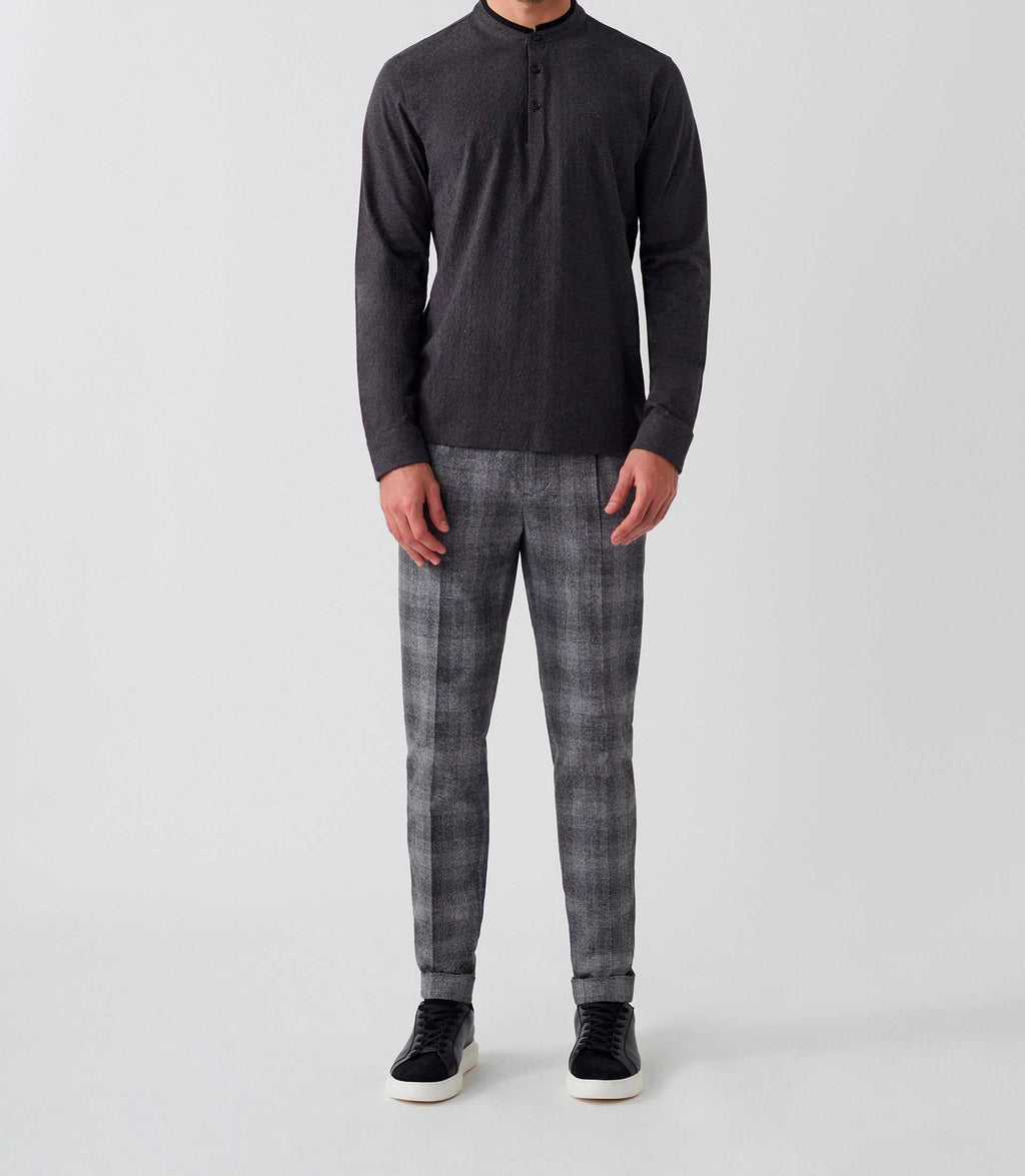 Polo manches longues anthracite "Darko" - IZAC