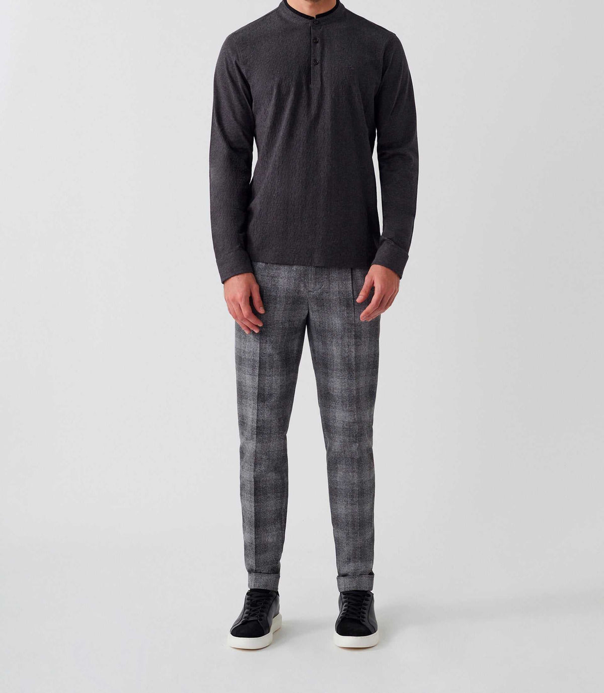 Polo manches longues anthracite "Darko" - IZAC