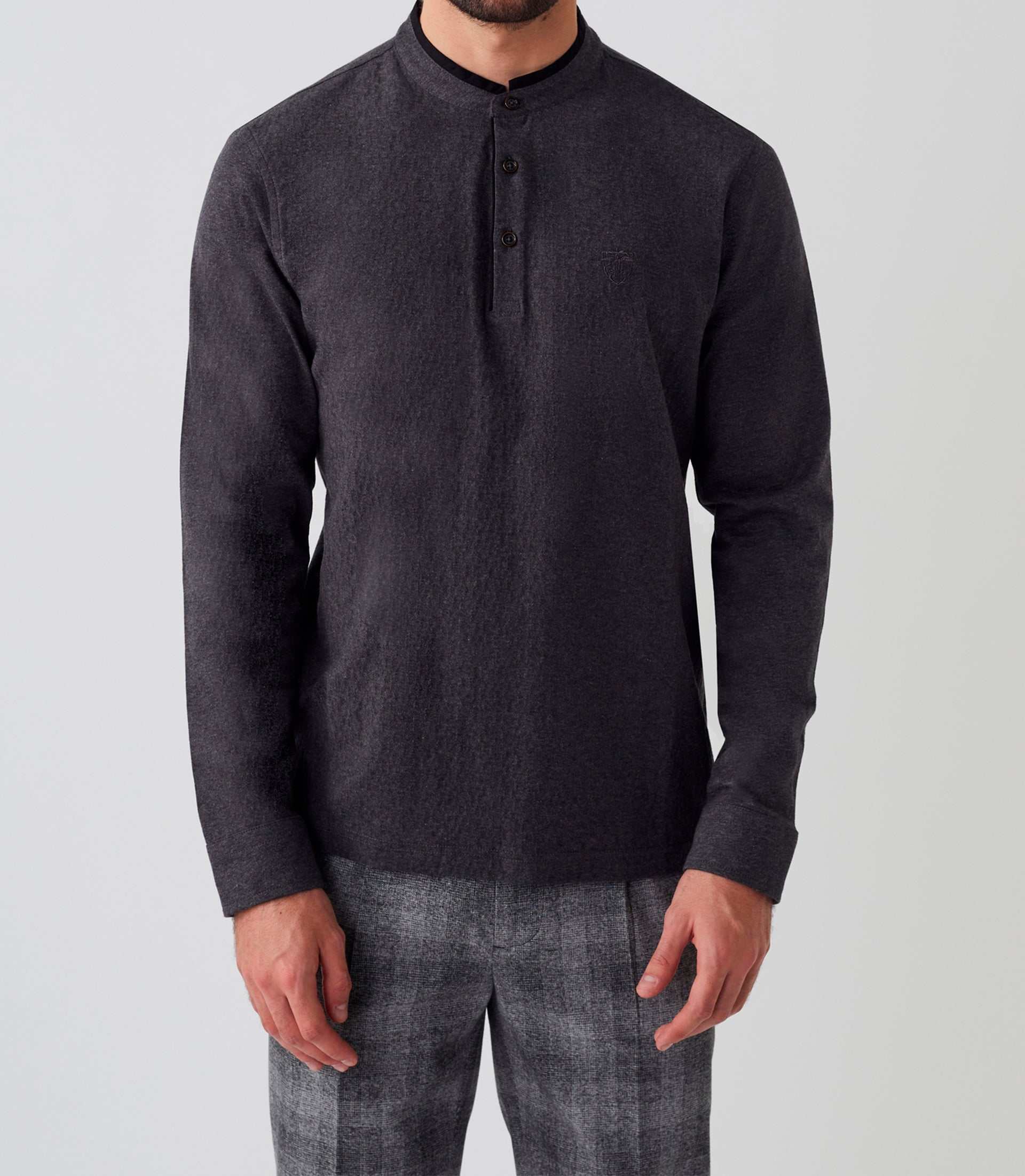 Polo manches longues anthracite "Darko" - IZAC