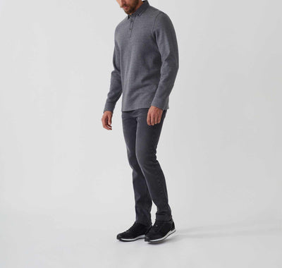 Polo manches longues gris "Derby" - IZAC