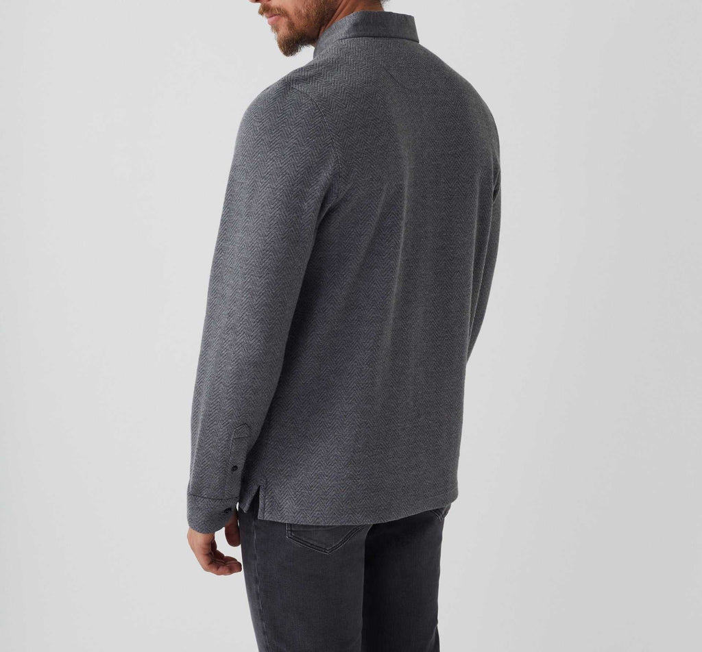 Polo manches longues gris "Derby" - IZAC