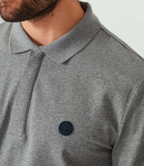 Polo manches longues gris chiné "Dexter" - IZAC