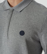 Polo manches longues gris chiné "Dexter" - IZAC