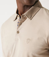 Polo beige manches longues col suède beige GARA - IZAC