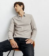 Polo col ouvert manches longues beige - IZAC