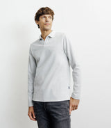 Polo col ouvert manches longues gris chine - IZAC