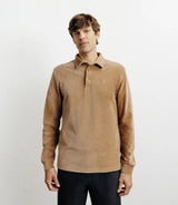 Polo boutonné manches longues camel - IZAC