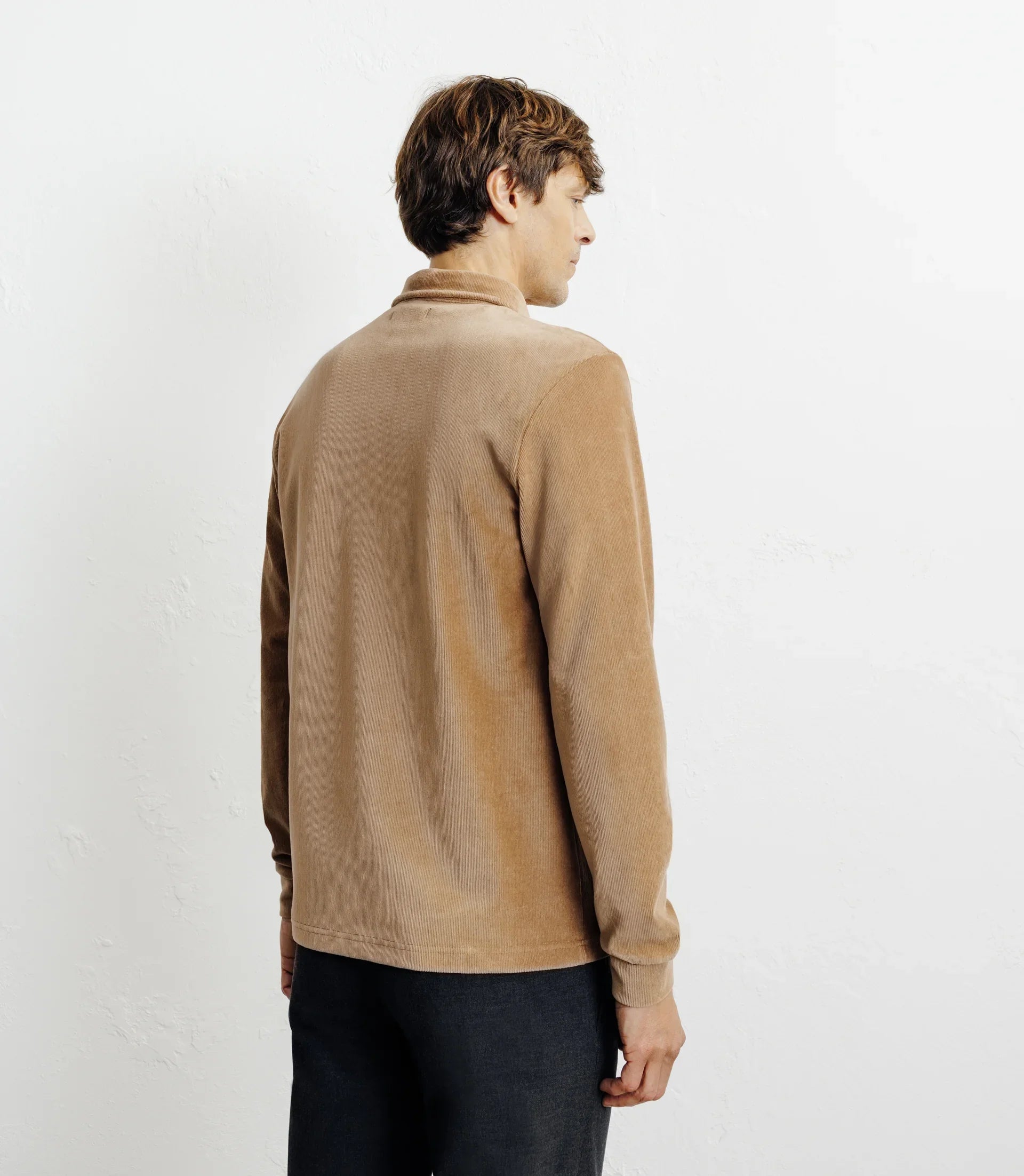 Polo boutonné manches longues camel - IZAC