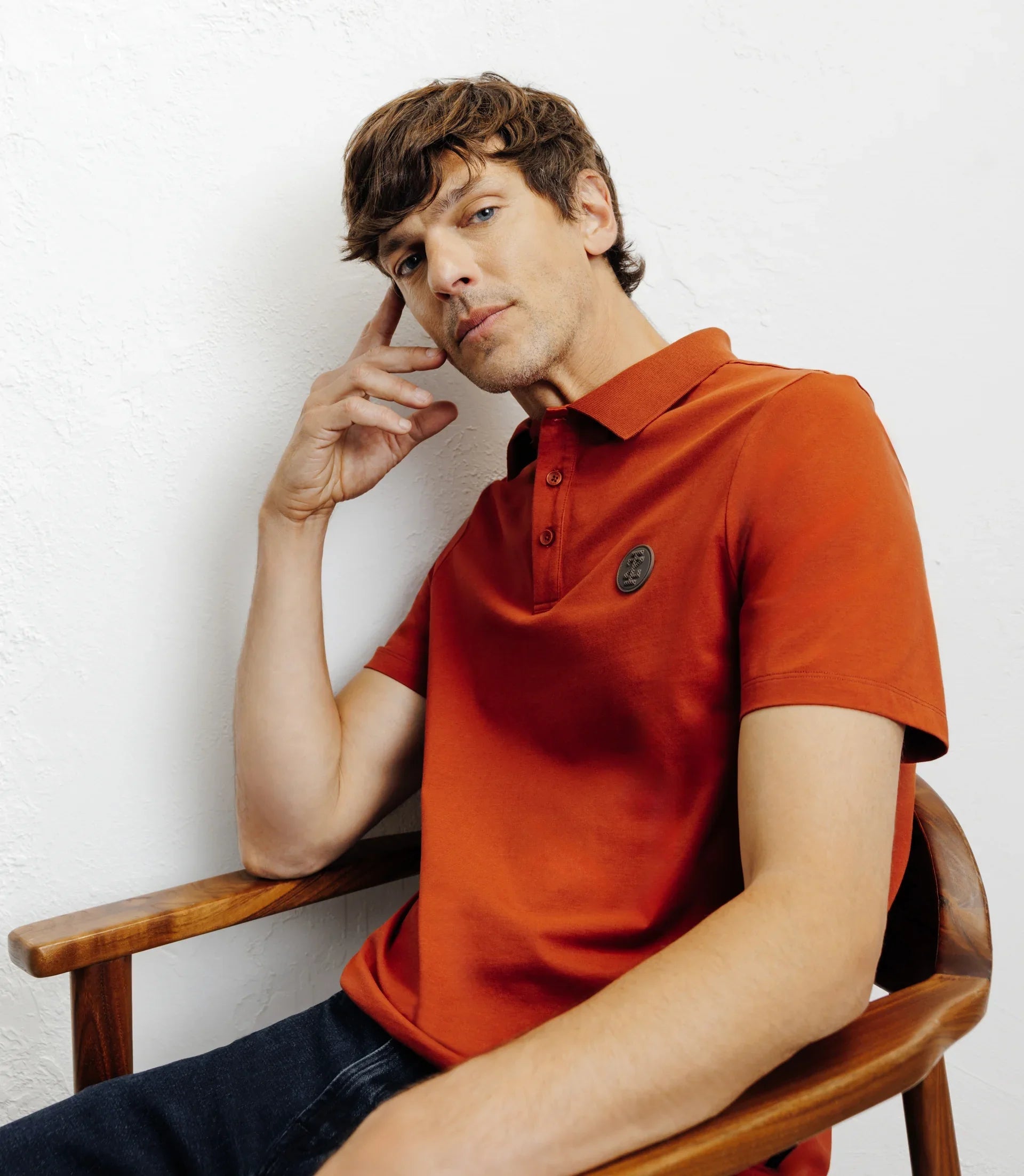 Polo boutonné rouge clair - IZAC
