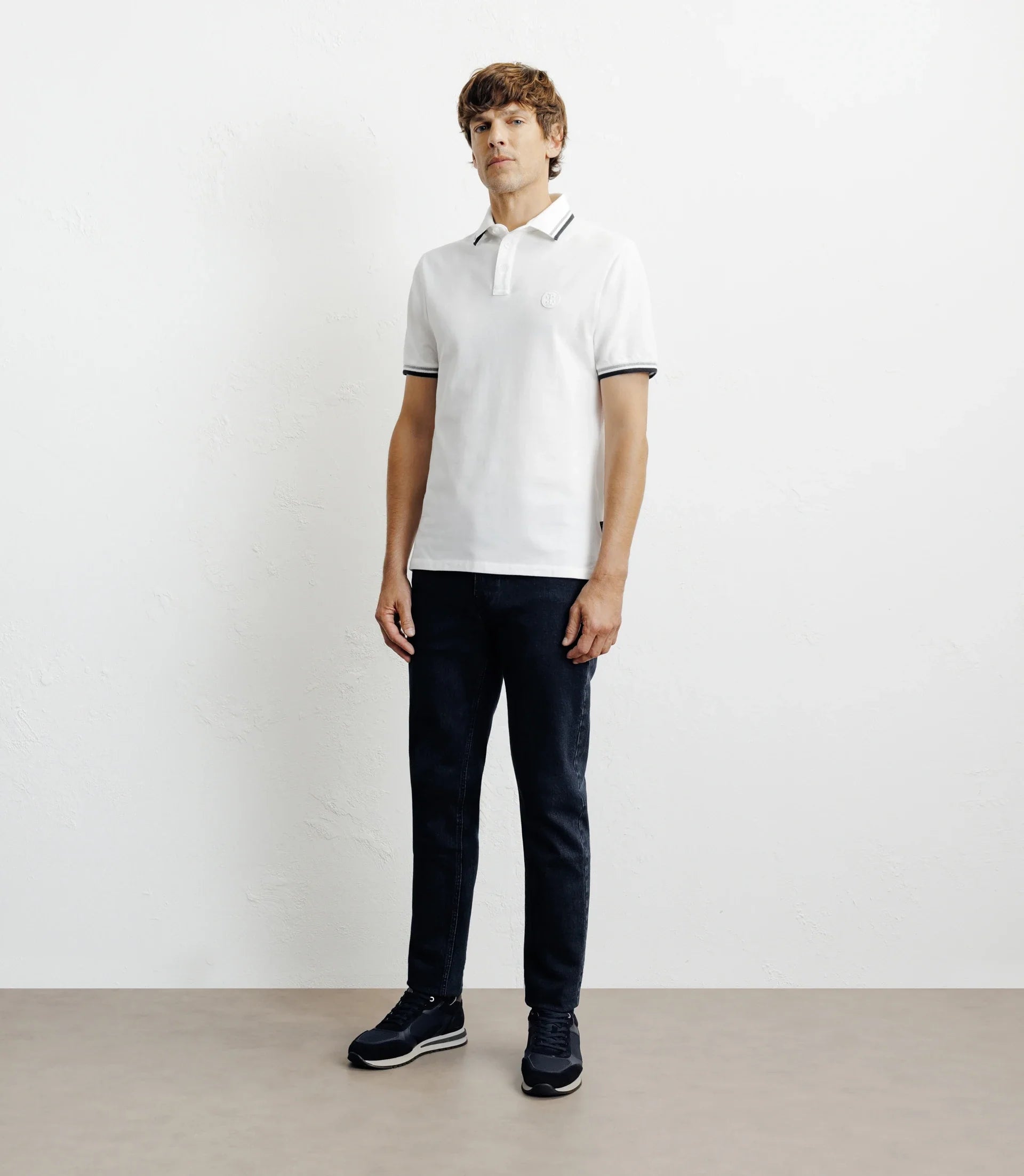Polo piqué boutonné blanc - IZAC