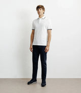 Polo piqué boutonné blanc - IZAC
