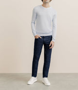 Pull col V manches longues bleu ciel - IZAC